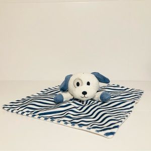 Dollar Store Puppy Dog Lovey Blue White Striped Baby Cuddle Toy Dollarama